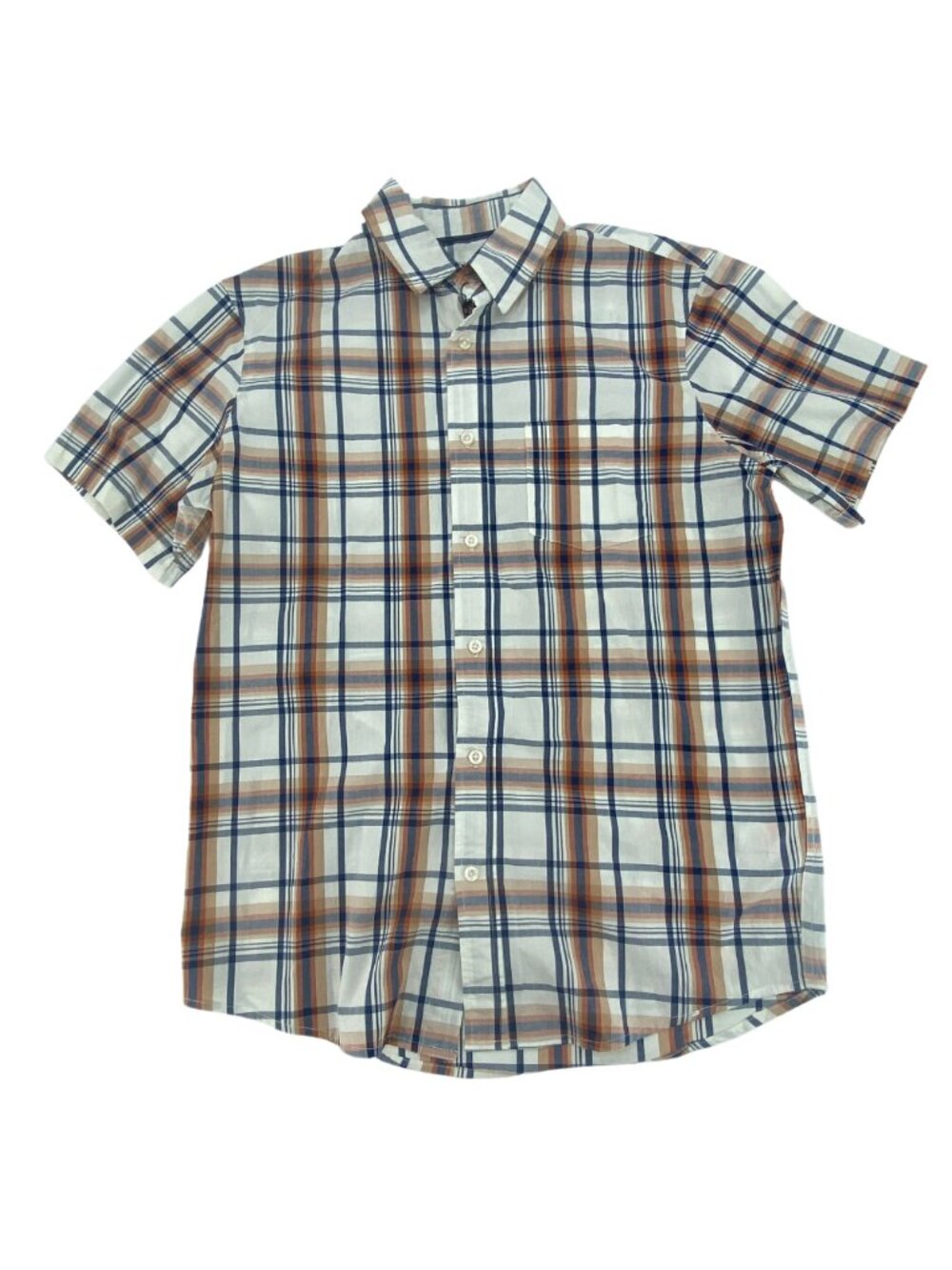 GAP | Men's Button Up Shirt | Short Sleeve | Small | Red, White, & Blue Plaid